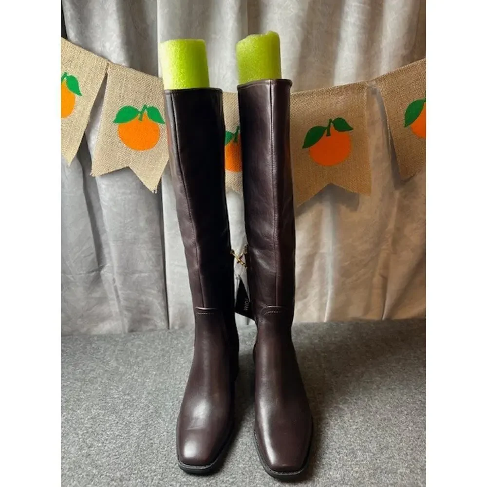 Naturalizer 27 EDIT Edda Dark Brown Leather Wide Calf Knee High Boot. Sz: 7M WC - Picture 4 of 12